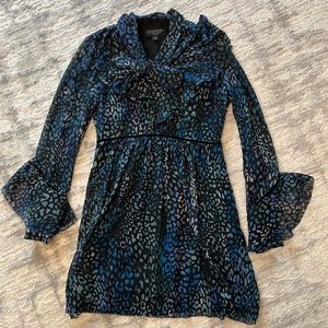 Laundry baby doll dress blue animal print sz 2